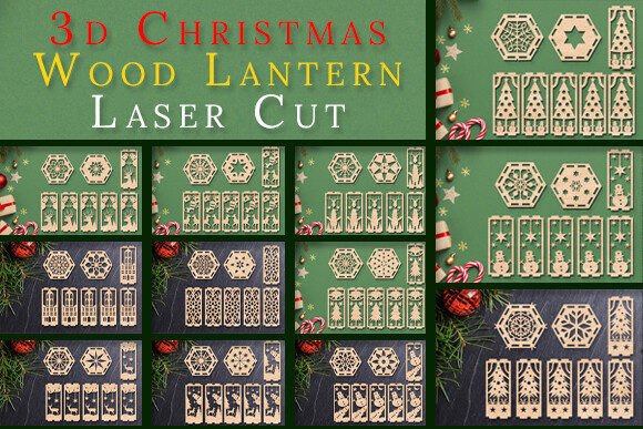 3D Christmas Lantern Laser Cut Bundle for Winter Amp Campaigns