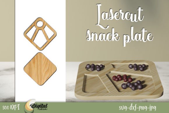 3D Design. Snack Plates Laser Cut: Graphics for Crafts