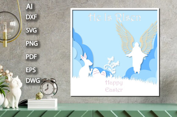 3D He Is Risen Easter Shadow Box for Laser Cutting