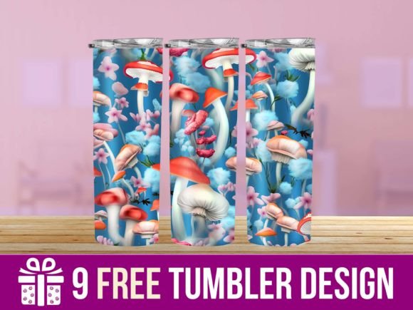 3D Mushroom Tumbler Wrap Designs: A Graphics Review for Crafters and Digital Sellers