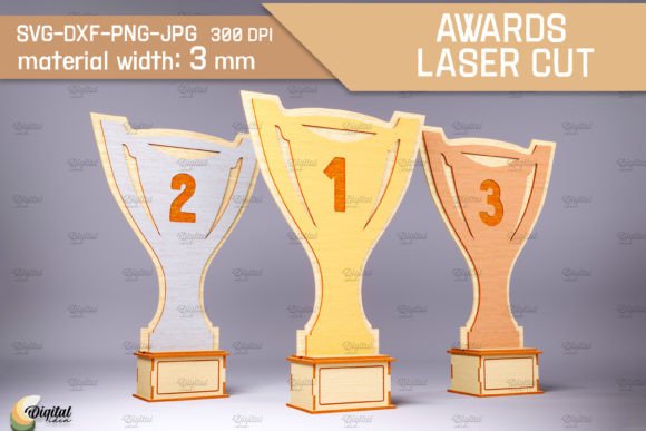 3D Wood Trophy SVG for Laser Cutting – A Versatile Ornament Design for Handmade Businesses
