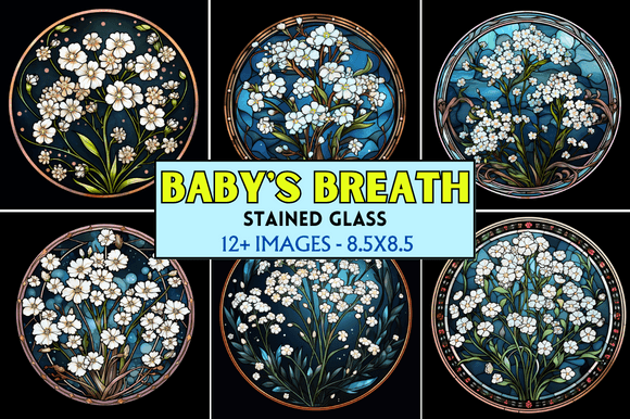 Baby’s Breath Stained Glass: A Versatile Graphic Design Asset for Creative Projects