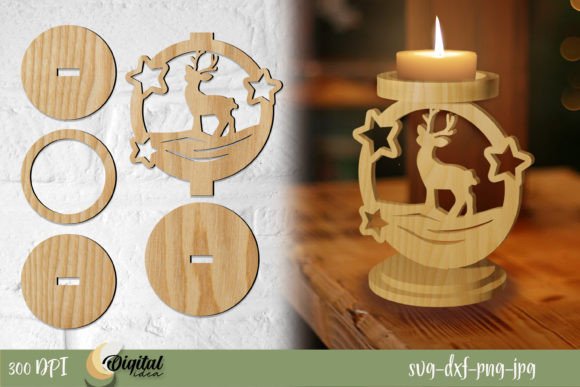 Christmas Deer Candle Holder Christmas Laser Cutting Winter Amp