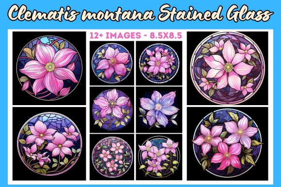 Clematis Montana Stained Glass: A Versatile Graphic Design Asset for Creative Marketers