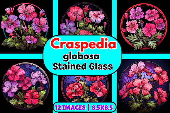 Craspedia Globosa Stained Glass: A Vibrant Graphic for Handmade Creations