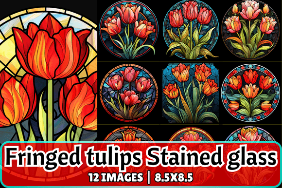 Fringed Tulips Stained Glass Graphics and Backgrounds Review