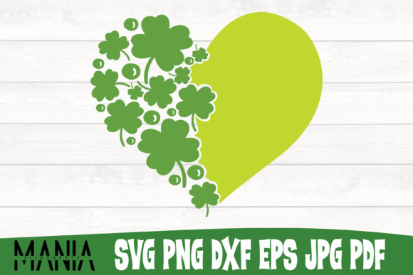 Heart Shape Clovers Svg Cut File Graphics