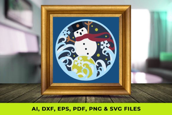 Layered 3D Snowman SVG for Laser Cutting in Winter Amp Projects