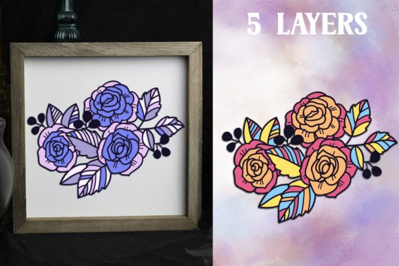 Layered Rose Bouquet 5 SVG Layers Review